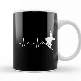 Baskı Dükkanı Cool Snowboarder Heartbeat Snowboarding Heart Beat Kupa Bardak