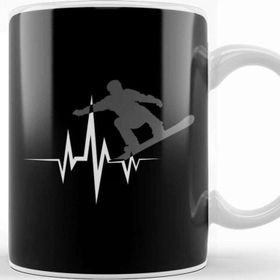 Baskı Dükkanı Cool Snowboarder Heartbeat Snowboarding Heart Beat Kupa Bardak