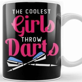 Baskı Dükkanı Coolest Girls Throw Darts Arrow Dartboard Dart Player Board Kupa Bardak
