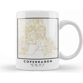 Baskı Dükkanı Copenhagen Denmark City Street Map Art Kupa Bardak