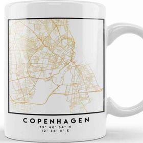 Baskı Dükkanı Copenhagen Denmark City Street Map Art Kupa Bardak