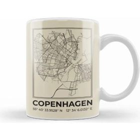 Baskı Dükkanı Copenhagen Minimalist Map Kupa Bardak