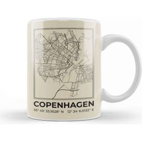 Baskı Dükkanı Copenhagen Minimalist Map Kupa Bardak