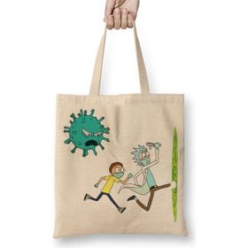 Baskı Dükkanı Corona With Ricky ve Morty Bez Kadın Günlük Çanta