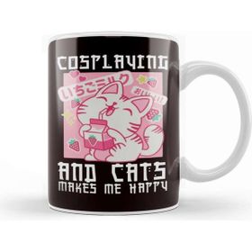 Baskı Dükkanı Cosplaying Cats Make Happy Japanese Anime Manga Kupa
