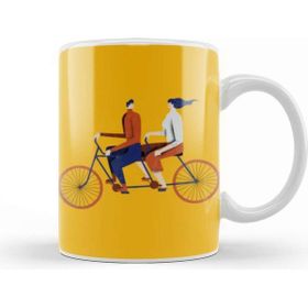 Baskı Dükkanı Couple Riding A Bicycle Kupa