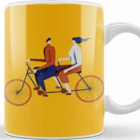 Baskı Dükkanı Couple Riding A Bicycle Kupa