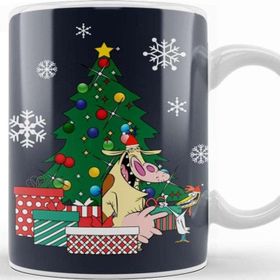 Baskı Dükkanı Cow And Chicken Around The Christmas Tree Kupa