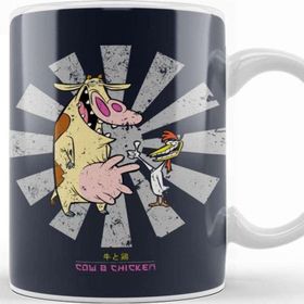 Baskı Dükkanı Cow And Chicken Retro Japanese Kupa