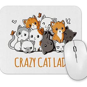 Baskı Dükkanı Crazy Cat Lady Kedi Mouse Pad