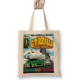 Baskı Dükkanı Crazy Gtrzilla R34 King Of The Monsters Bez Çanta