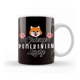 Baskı Dükkanı Crazy Pomeranian Lady Pommy Mommy German Spitz Puppy Pet Paw Kupa