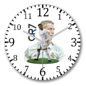 Baskı Dükkanı Cristiano Ronaldo CR7 Bombeli Gerçek Cam Duvar Saati