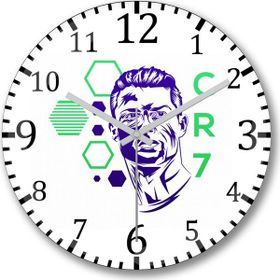 Baskı Dükkanı Cristiano Ronaldo CR7 Bombeli Gerçek Cam Duvar Saati