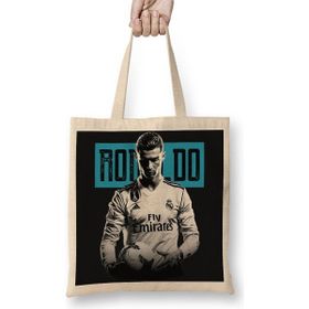 Baskı Dükkanı Cristiano Ronaldo Melhor Do Mundo Bez Çanta