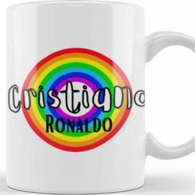 Baskı Dükkanı Cristiano Ronaldo Retro Rainbow Style Kupa