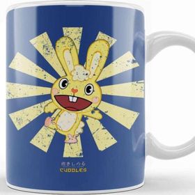 Baskı Dükkanı Cuddles Retro Japanese Happy Tree Friends Kupa Bardak