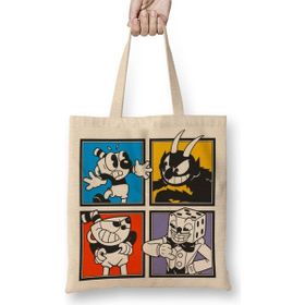 Baskı Dükkanı Cuphead Characters Bez Çanta