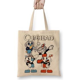 Baskı Dükkanı Cuphead Three Bez Çanta