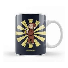 Baskı Dükkanı Curious George Retro Japanese Kupa Bardak