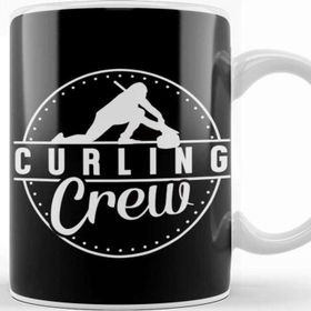Baskı Dükkanı Curling Crew Team Coach Sweeping Stones Curling Player Kupa Bardak