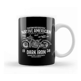 Baskı Dükkanı Custom Motorcycle Native American Dark Iron Kupa Bardak