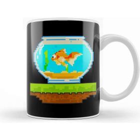 Baskı Dükkanı Cute 8 Bit Fish Awesome Animal 8bit Pet Aquarium Kupa