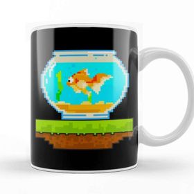 Baskı Dükkanı Cute 8 Bit Fish Awesome Animal 8bit Pet Aquarium Kupa