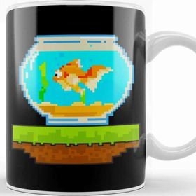 Baskı Dükkanı Cute 8 Bit Fish Awesome Animal 8bit Pet Aquarium Kupa