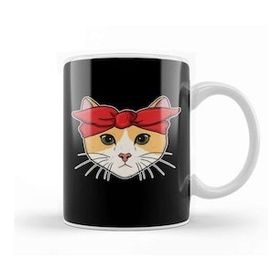Baskı Dükkanı Cute & Adorable Gangster Bandana Cat Thug Kitty Kupa Bardak