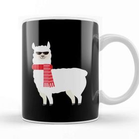 Baskı Dükkanı Cute & Adorable Llama With Cool Sunglasses Kupa Bardak