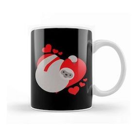 Baskı Dükkanı Cute & Adorable Valentines Day Sloth Hugging Heart Kupa Bardak