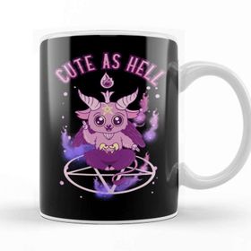 Baskı Dükkanı Cute As Hell Anime Kawaii Baphomet Pastel Goth Pun Kupa