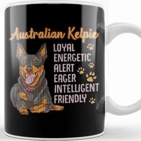 Baskı Dükkanı Cute Australian Kelpie Loyal Friendly Dog Distressed Kupa