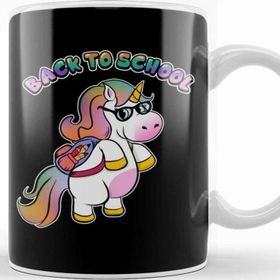 Baskı Dükkanı Cute Back To School Unicorn Student With Backpack Kupa