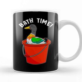 Baskı Dükkanı Cute Bath Time Duck Adorable Duckling Splashing Kupa Bardak