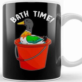 Baskı Dükkanı Cute Bath Time Duck Adorable Duckling Splashing Kupa Bardak