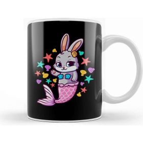 Baskı Dükkanı Cute Bunny Mermaid Swimming Bunnies Kupa Bardak