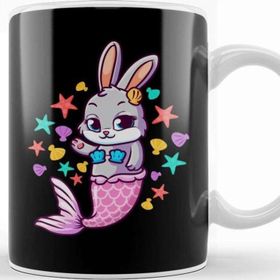 Baskı Dükkanı Cute Bunny Mermaid Swimming Bunnies Kupa Bardak