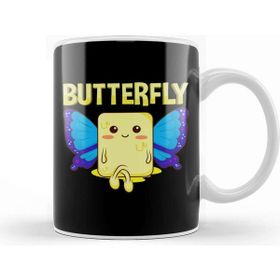 Baskı Dükkanı Cute Butterfly Stick of Butter With Wings Pun Kupa Bardak