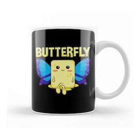 Baskı Dükkanı Cute Butterfly Stick of Butter With Wings Pun Kupa Bardak