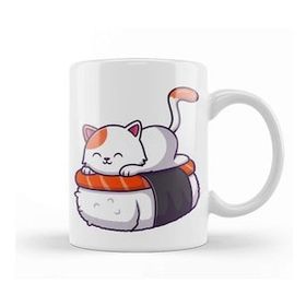 Baskı Dükkanı Cute Cat Sushi Salmon 05 Kupa