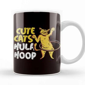 Baskı Dükkanı Cute Cats Hula Hoop Hula Hooper Hooping Fitness Sports Dance Kupa