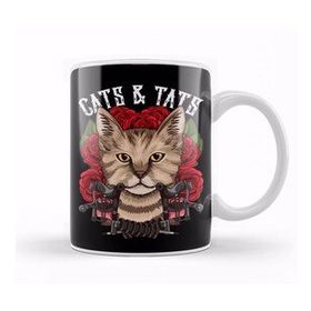 Baskı Dükkanı Cute Cats Tats Inked Funny Tattoo Obsessed Kupa