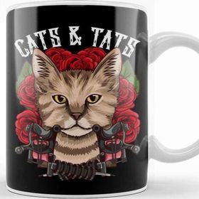 Baskı Dükkanı Cute Cats Tats Inked Funny Tattoo Obsessed Kupa
