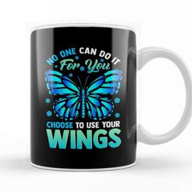 Baskı Dükkanı Cute Choose To Use Your Wings Butterfly Motivation Kupa