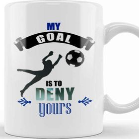 Baskı Dükkanı Cute Diving Goalkeeper Soccer Goalie Defend Goal Kupa Bardak