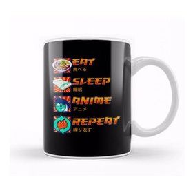 Baskı Dükkanı Cute Eat Sleep Anime Repeat Funny Anime Obsessed Kupa