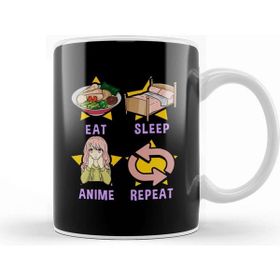 Baskı Dükkanı Cute Eat Sleep Anime Repeat Funny Anime Obsessed Kupa