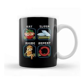 Baskı Dükkanı Cute Eat Sleep Anime Repeat Funny Anime Obsessed Kupa